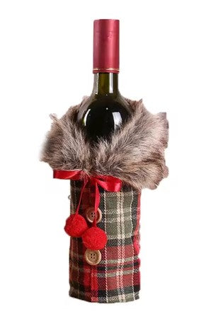 Capa para garrafa de vinho - Decorações de Natal